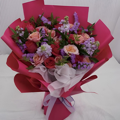 PREMIUM RASPBERRY | ROSE MIXED BOUQUET MEDIUM SIZE