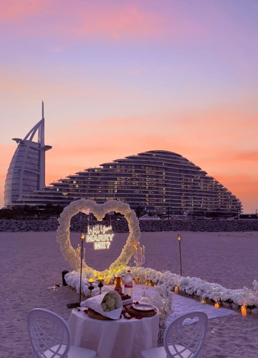 Dreamy couple proposal setup