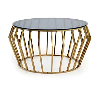 Marble Pattern Side Table Modern Round Iron Art End Table Tea Coffee Table